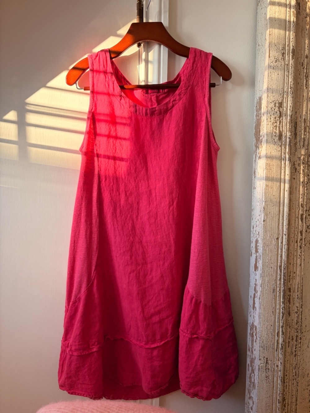 Cut Loose Hot Pink A-Line Linen Dress